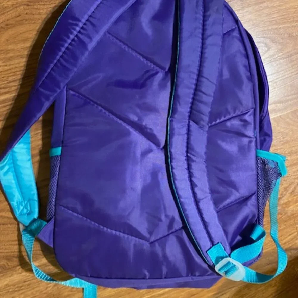 Purple Grafitti Peace Backpack Organizational Bookbag - Picture 6 of 6